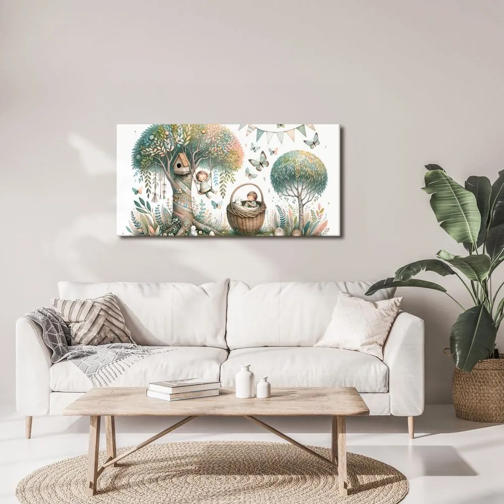 Quadro su tela – Altalena tra i rami dell’albero