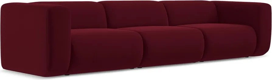 Divano burgundy con rivestimento in velluto 319 cm Ekahi – Makamii