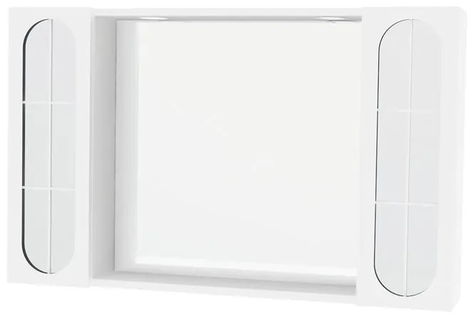 Pensile con luce Classica bianco lucido L 92 x H 57 x P 15.5 cm
