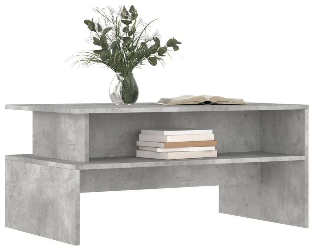 Tavolino salotto grigio cemento 90x55x42,5 cm legno multistrato