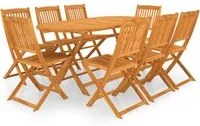 Set da Pranzo da Giardino 9 pz Pieghevole in Massello di Acacia cod mxl 43616