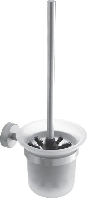 Kamalu - Portascopino da muro in acciaio inox satinato e vetro opaco | Monde-C