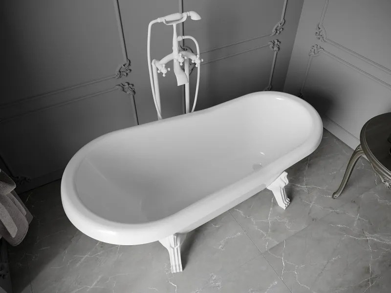 Mexen Retro vasca da bagno free-standing 150 x 73 cm, bianca, gambe bianche - 53251507300-20