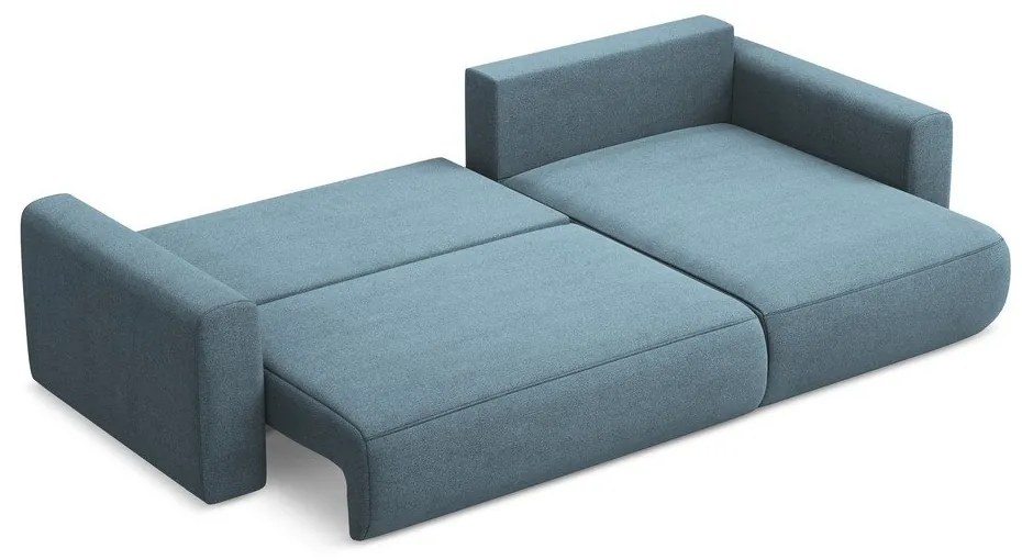 Divano angolare azzurro allungabile/con contenitore (con penisola a destra/con chaise lounge) Kapua – Makamii