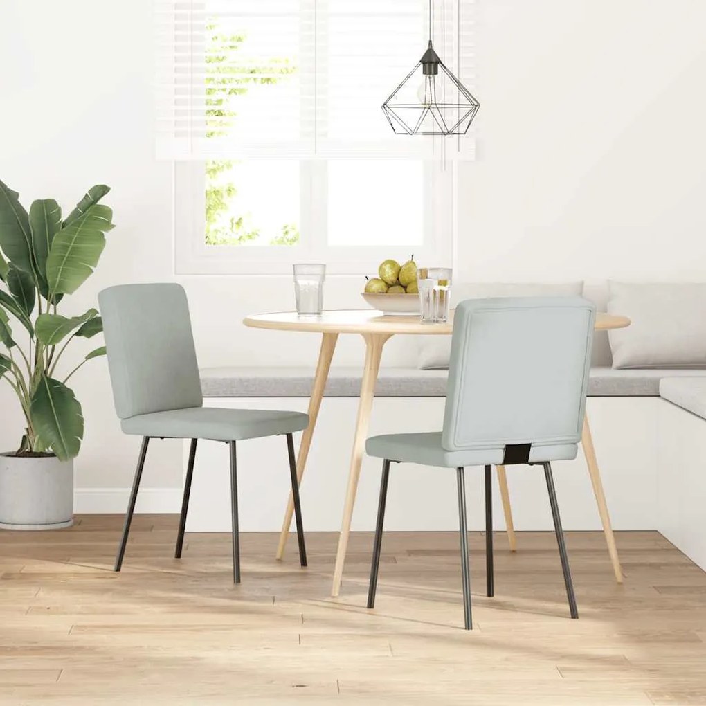 Sedie Da Pranzo 2 Pz Grigio Chiaro İn Velluto /