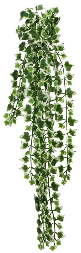 Piante Pensili Artificiali 12pz 339 Foglie 90cm Verdi E Bianche /
