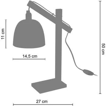 Tosel  Lampade d’ufficio Lampada da scrivania tondo legno naturale e nero  Tosel