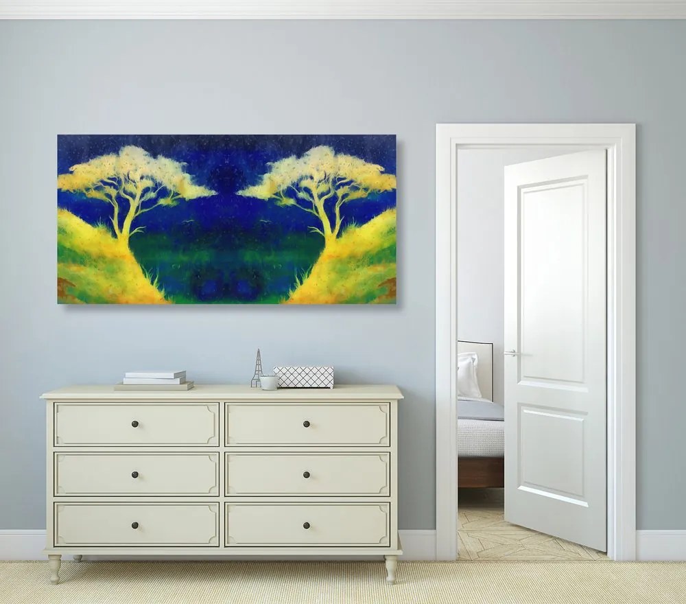 Quadro su tela – Tramonto magico sulla campagna