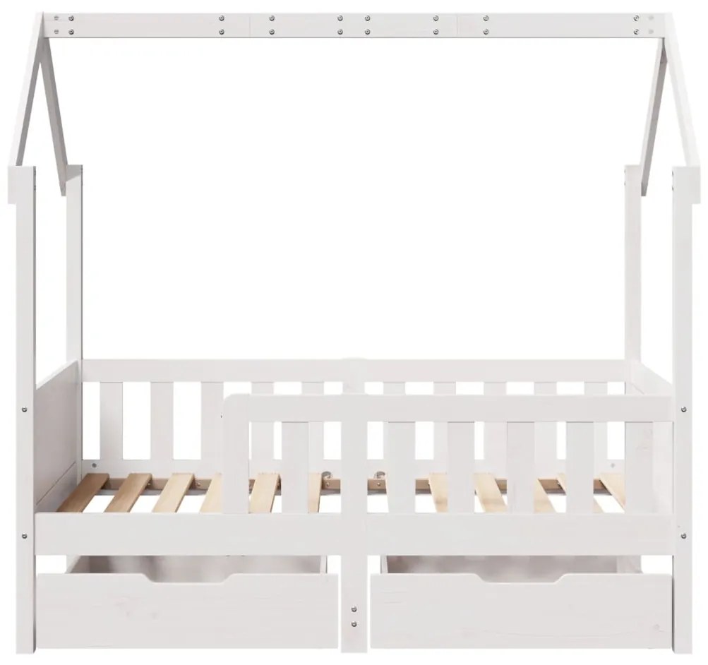 Giroletto bambini con cassetti 70x140 cm legno massello di pino