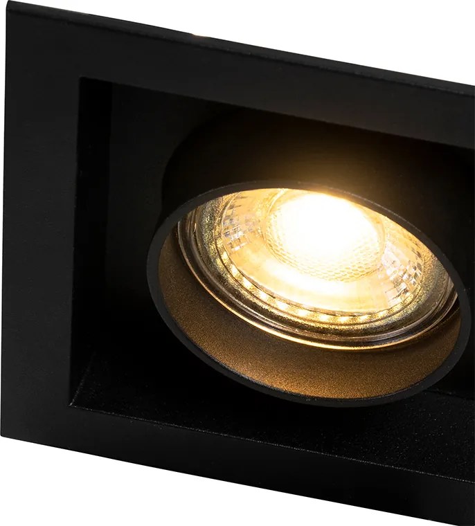 Faretto da incasso moderno nero orientabile 3 luci - Roof