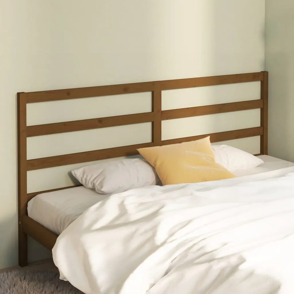 Testiera Per Letto Ambra 206x4x100 Cm İn Legno Massello Di Pino /