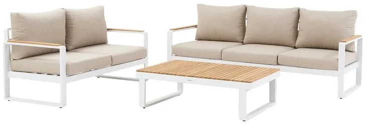 Salotto da giardino Persea NATERIAL antracite con cuscini in poliestere beige per 5 persone
