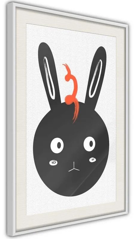 Poster  Surprised Bunny  Cornice Quadri Cornice nera con pass-partout, Larghezza x Altezza Home decor 20x30