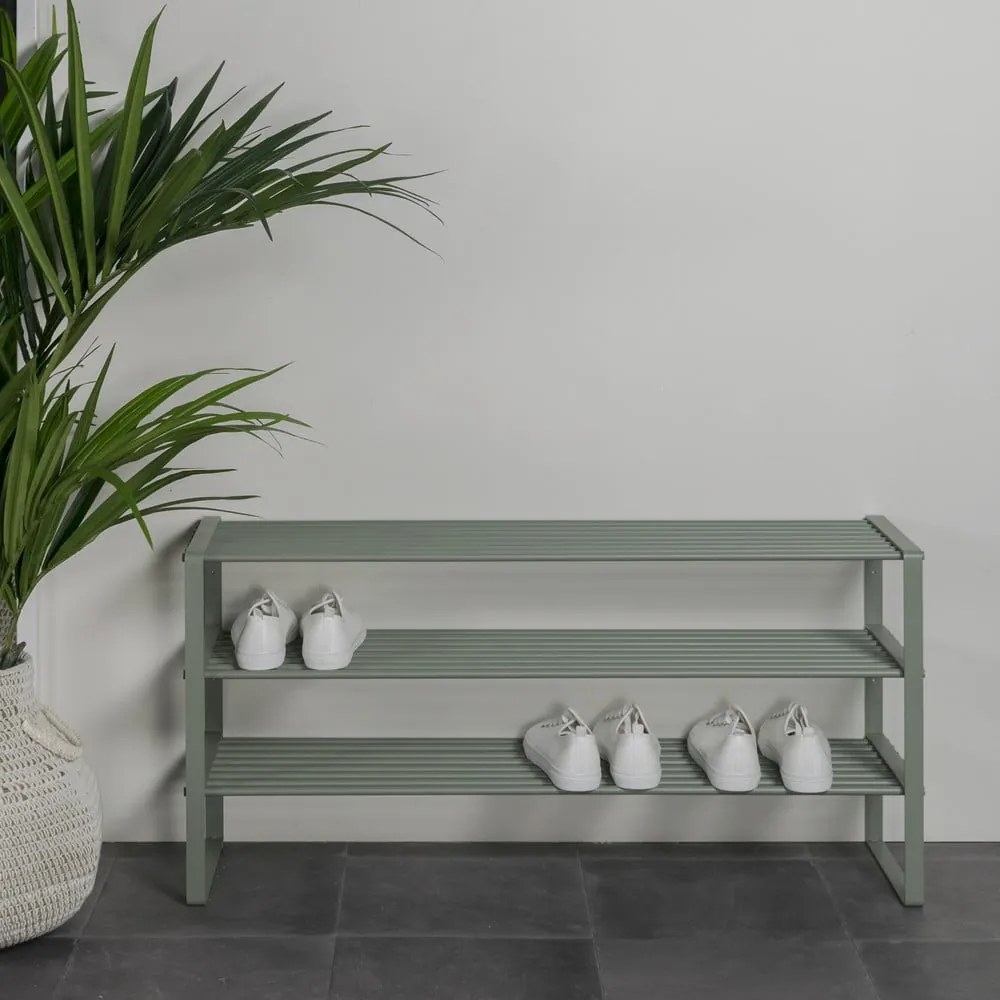 Scarpiera verde polveroso in metallo 100x48,5x29 cm Rex – Spinder Design