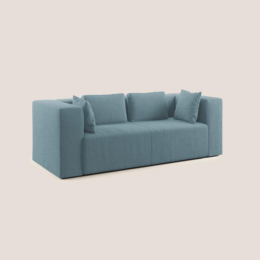 Nettuno divano moderno componibile in morbido tessuto bouclè T07 carta-da-zucchero 230 cm