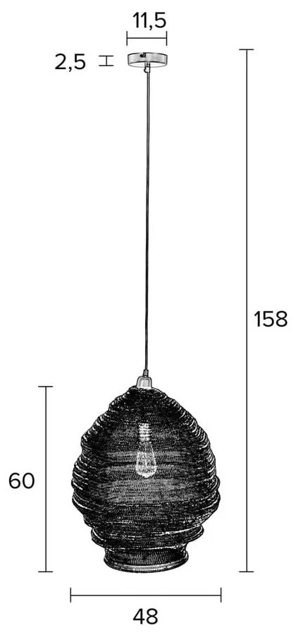 Apparecchio a sospensione nero , ø 48 cm Lena - White Label