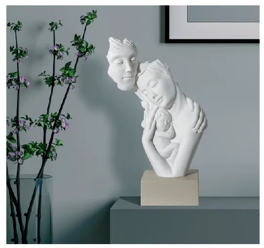 BONGELLI PREZIOSI statua famiglia Face h 39 cm