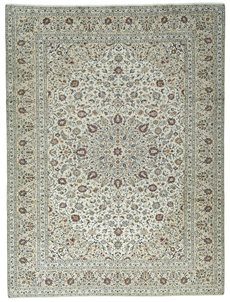 Kashan Tappeto 300 x 400 Beige (Iran) Annodato A Mano