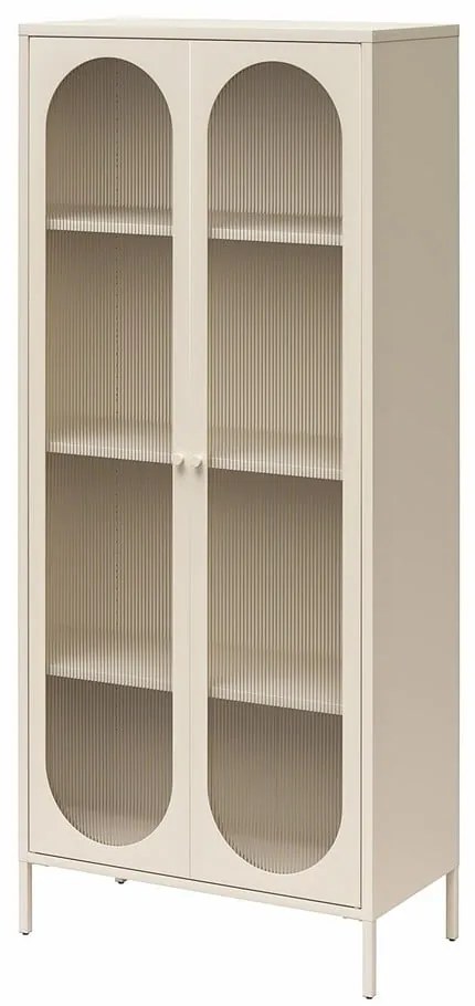 Vetrina in metallo color crema 80x186x40 cm Luna - Støraa