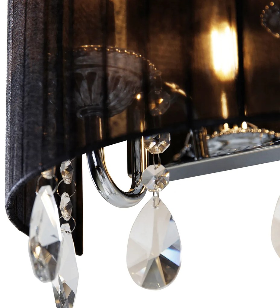 Set di 2 lampade da parete cromate con paralume nero - Ann-Kathrin 2