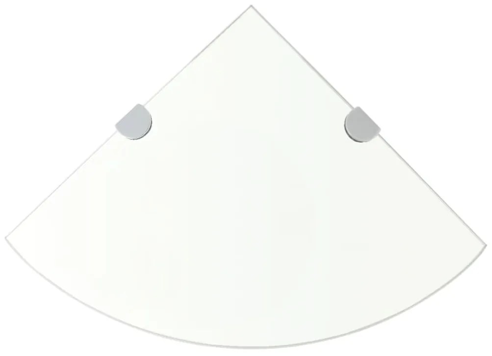 Scaffali Angolari 2 Pz Supporti Cromati E Vetro 35x35 Cm /