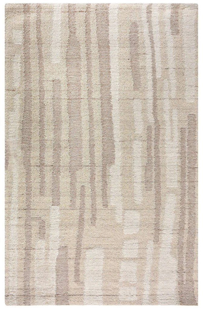 TAKEO - tappeto in lana avorio con decoro