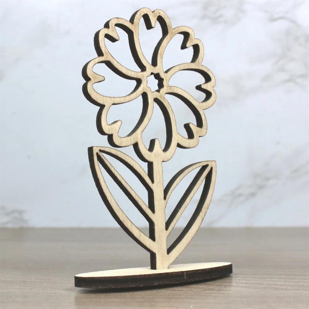 Fiore 3D decorativo in legno - Medio