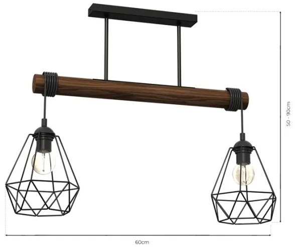 Lampadario a plafone ACERO 2xE27/60W/230V