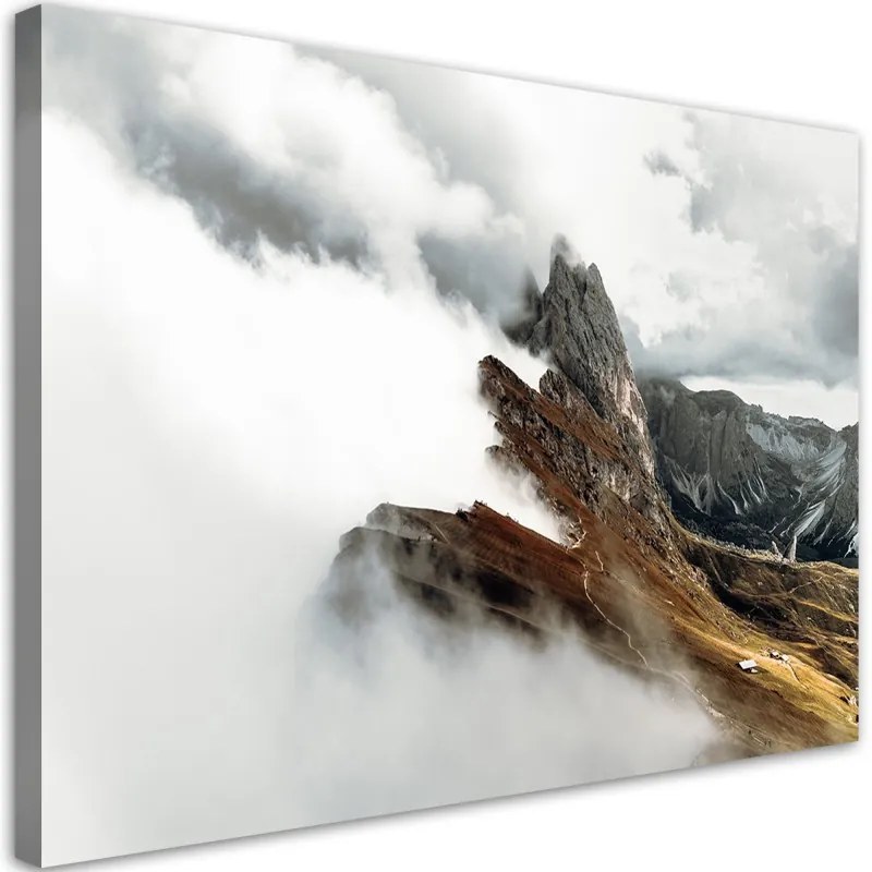 Quadro su tela, Mountain Peak tra le nuvole  Dimensioni 90x60