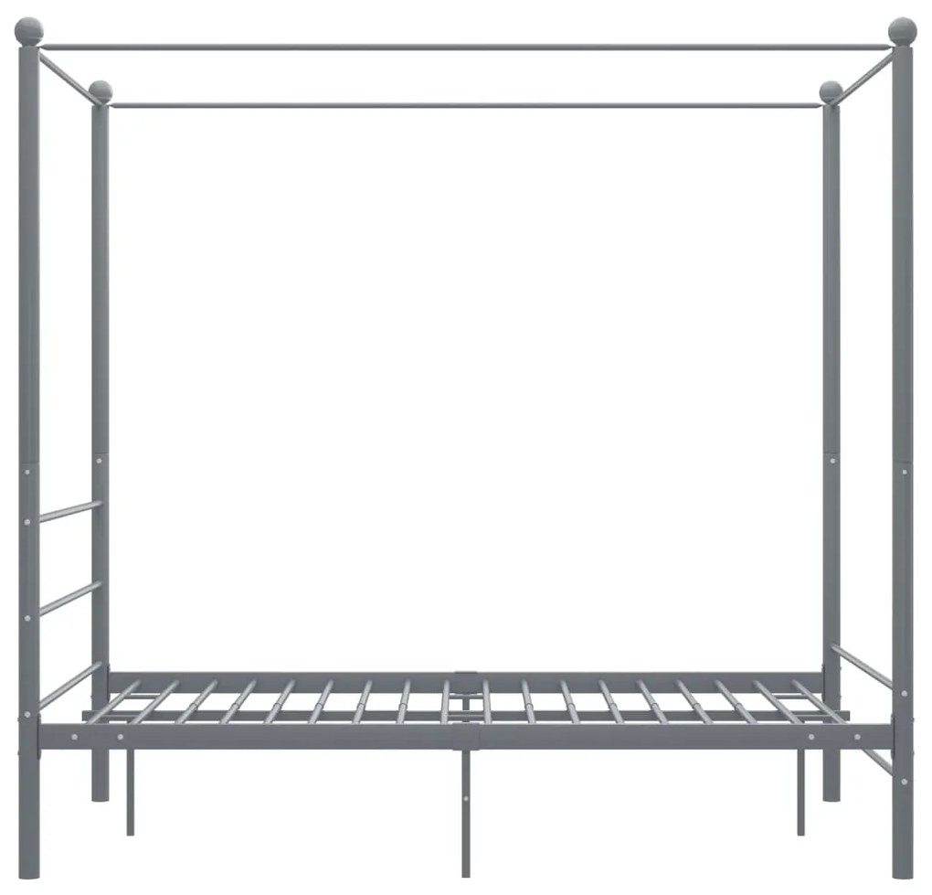 Letto a baldacchino grigio in metallo 120x200 cm