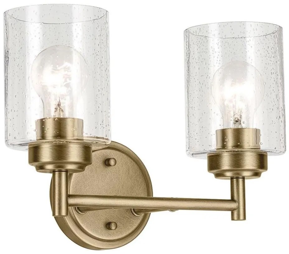 Kichler KL-WINSLOW-2W-NBR - Applique WINSLOW 2xE27/60W/230V ottone