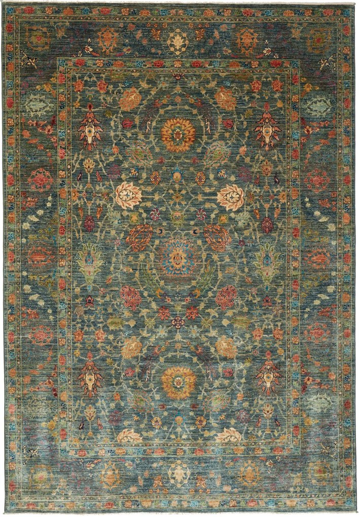 Samarkand Tappeto orientale 200x290 Verde (Pakistan) Annodato A Mano