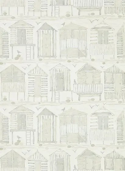 Strandhäuser Tapete Beach Huts von Sanderson - Driftwood