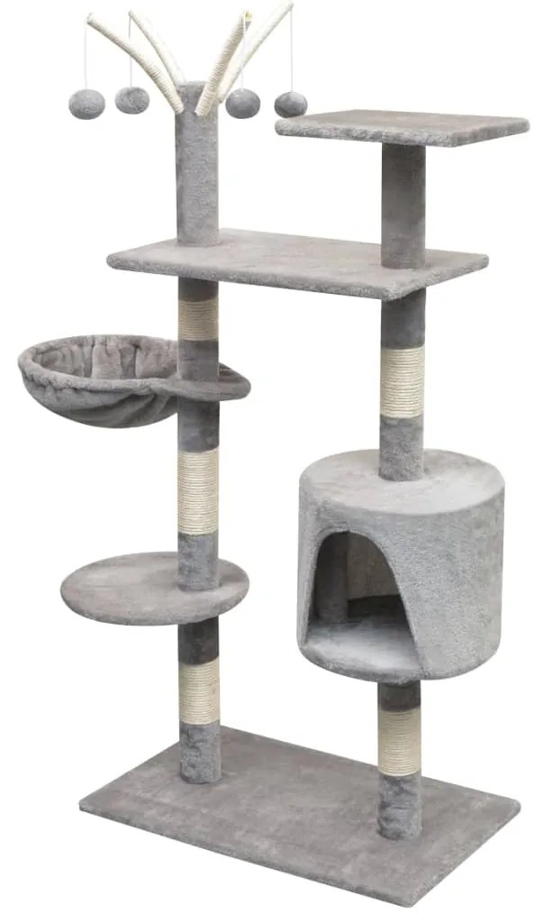 Albero per gatti con tiragraffi sisal 125 cm grigio