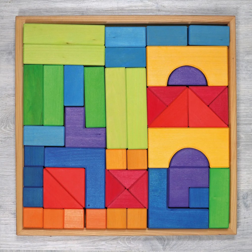 Grimm's - Blocchi di costruzioni di base in legno - 46 pezzi