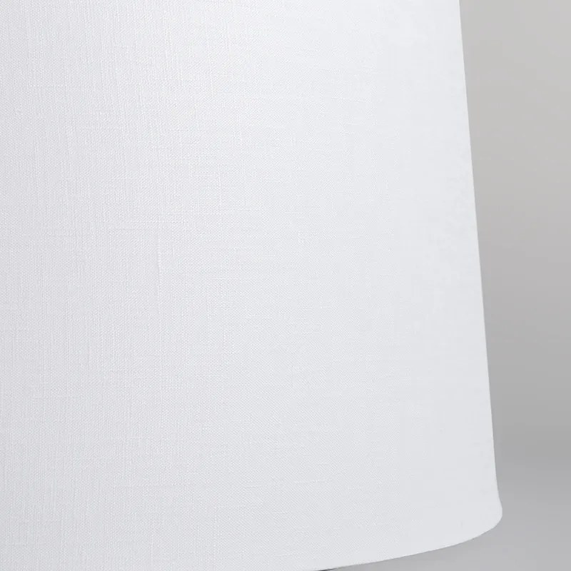 Plafoniera nero opaco con paralume bianco 45 cm - Combi