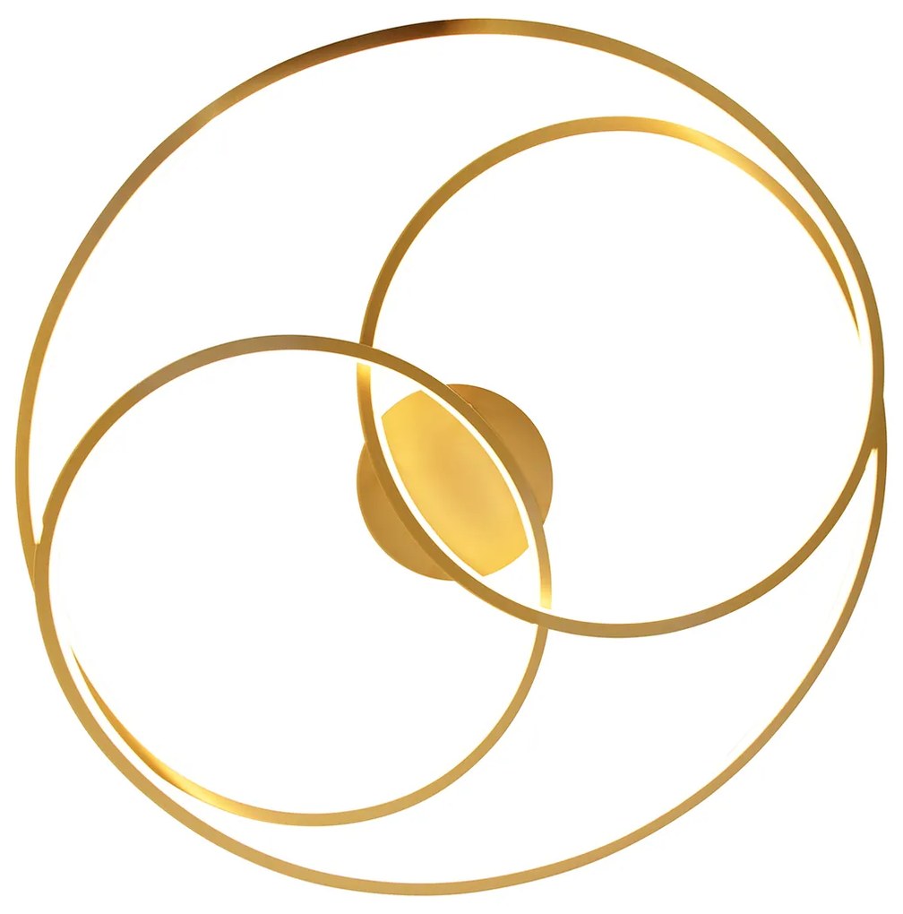 Plafoniera oro 78 cm con LED dimmerabile a 3 livelli - Rowin