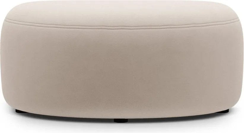 Poggiapiedi beige con rivestimento in velluto Kate – Micadoni