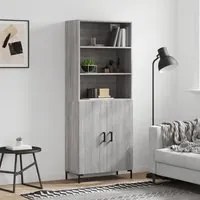 Credenza Grigio Sonoma 69,5x34x180 cm in Legno Multistratocod mxl 125709