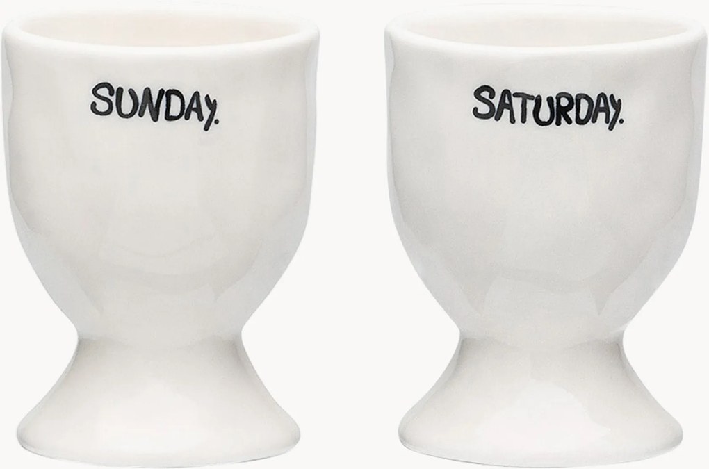 Set di 2 portauova fatti a mano Weekend