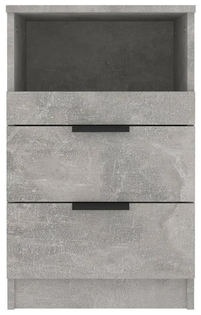 Comodini 2 pz grigio cemento in legno multistrato