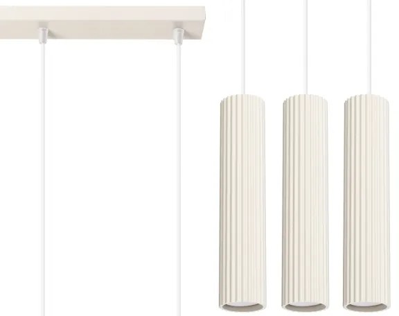 Sollux SL.1594 - Lampadario a sospensione con filo KARBON 3xGU10/10W/230V color crema