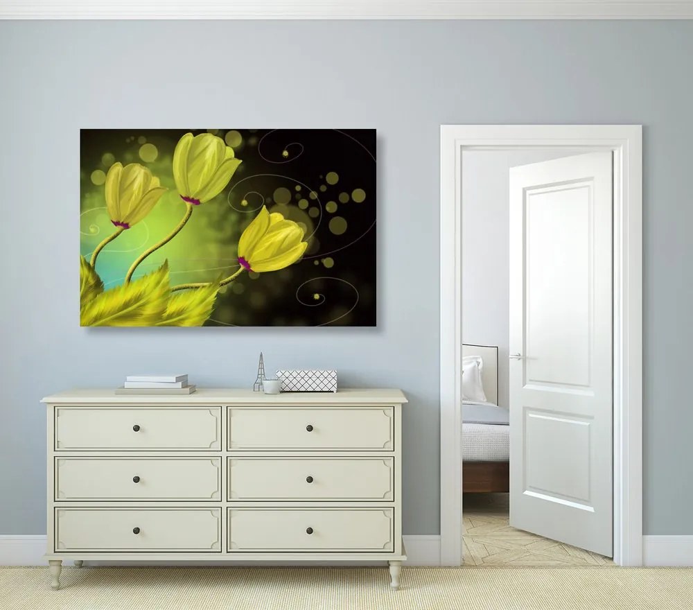 Quadro su tela – Fiori d'oro