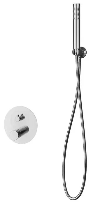 Kamalu - Set doccia a incasso finitura cromata con dettaglio trama diamantata | BRASS