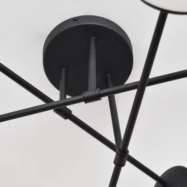 Lampadario a plafone MOON 6xE27/15W/230V nero