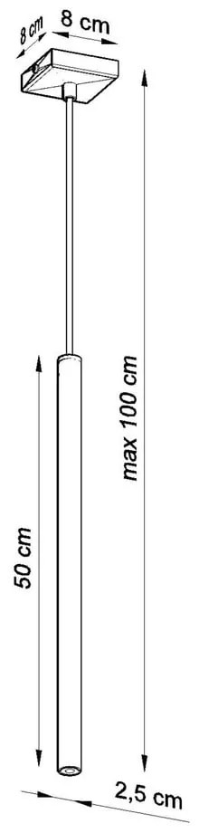 Apparecchio a sospensione nero Singolo Fideus - Sollux