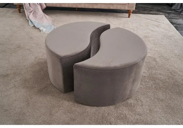 Pouf JING, diam. 80 cm, marrone