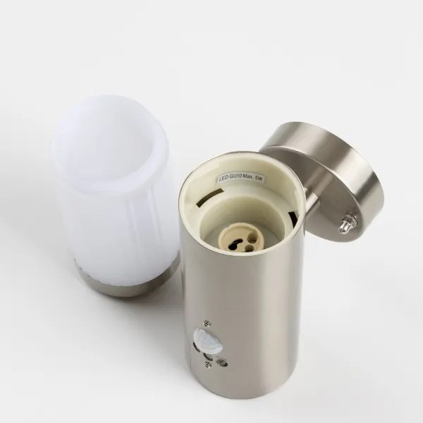 Applique LED da esterno con sensore 1x GU10/5W/230V, cromo opaco