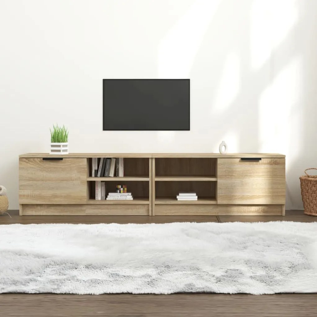 Mobili Tv 2 Pz Rovere Sonoma 80x35x36,5 Cm İn Legno Multistrato /