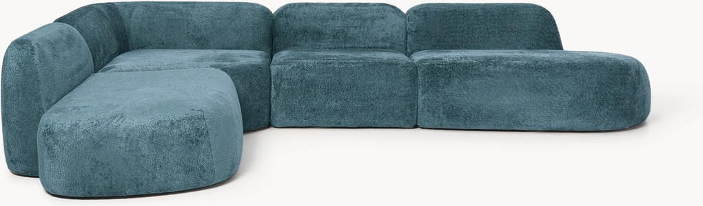 Divano angolare componibile XL in teddy-bouclé Wolke